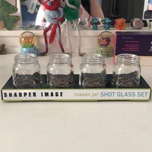 Never Used Sharper Image Mason Jar Shot Glass Set